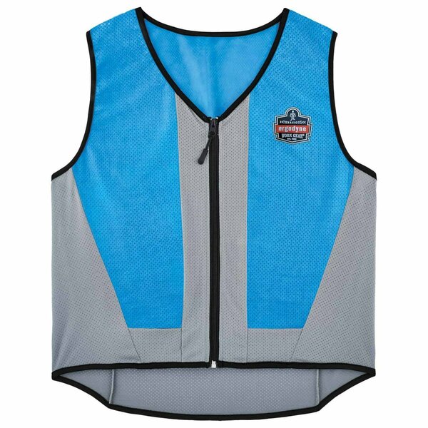 Ergodyne Wet Evaporative Cooling Vest, PVA, Zipper Closure, Blue, 5XL 12707